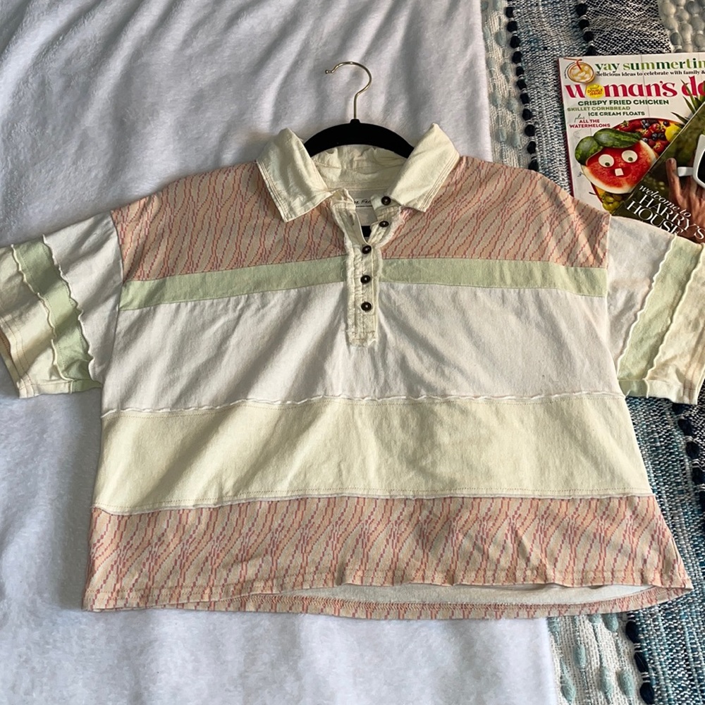 We the Free Cropped Patchwork Shirt - S